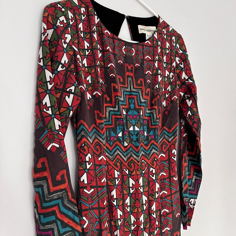 Mara Hoffman tribal print, long sleeve dress with slits